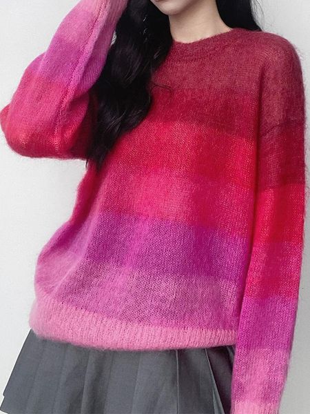 women's sweaters women sweater 2021 early autumn style youth 4 color gradient mohair round neck loose knit, White;black
women's sweaters women sweater 2021 early autumn style youth 4 color gradient mohair round neck loose knit, White;black