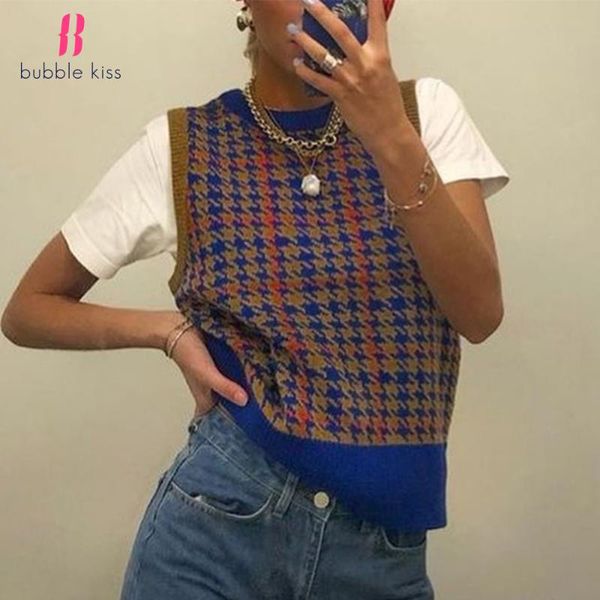 women vintage sleeveless vest fashion casual tank spring autumn pullovers ladies sweater female knitted waistcoat women's sweaters, White;black
women vintage sleeveless vest fashion casual tank spring autumn pullovers ladies sweater female knitted waistcoat women's sweaters, White;black