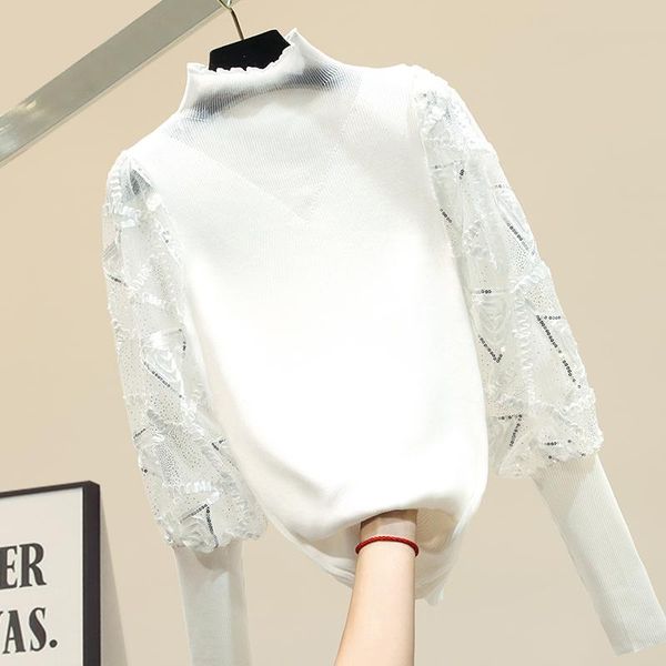 women's sweaters black sweater women lantern sleeve slim-fit turtle-neck white lace panel knit shirt female autumn winter sweter nancyl, White;black
women's sweaters black sweater women lantern sleeve slim-fit turtle-neck white lace panel knit shirt female autumn winter sweter nancyl, White;black