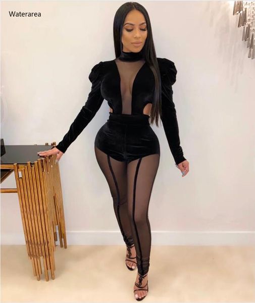 women's jumpsuits & rompers waterarea 2021 women jumpsuit mesh velvet splicing long sleeve see though bodycon romper night club party p, Black;white
women's jumpsuits & rompers waterarea 2021 women jumpsuit mesh velvet splicing long sleeve see though bodycon romper night club party p, Black;white