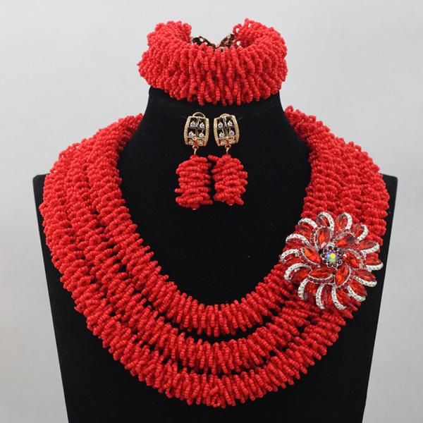 earrings & necklace red/royal blue crystal wedding african beads jewelry set handmade brides anj096, Silver
earrings & necklace red/royal blue crystal wedding african beads jewelry set handmade brides anj096, Silver