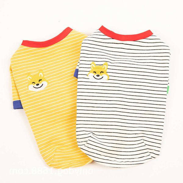 the dog clothes spring summer pet cotton embroidered stripe t-shirt cat dog clothes sun and insect proof top
the dog clothes spring summer pet cotton embroidered stripe t-shirt cat dog clothes sun and insect proof top