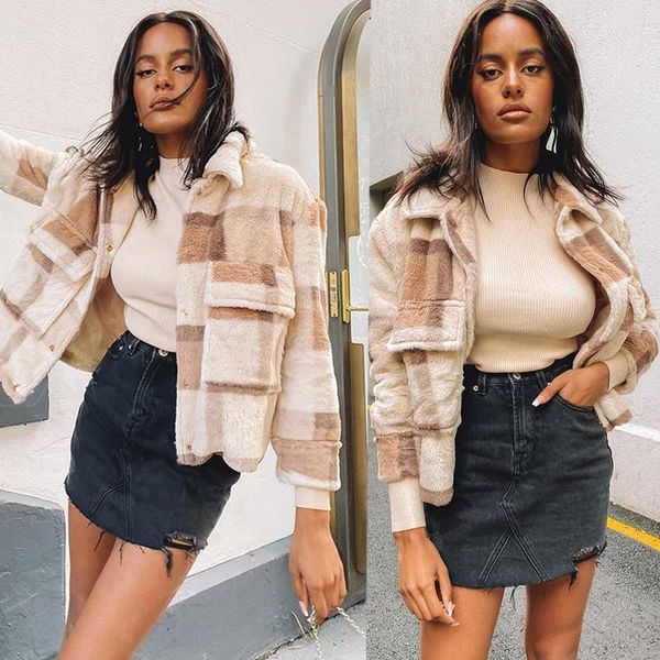 women's wool & blends fashion oversize coat women pladi jackets vintage long sleeve jacket and ladies korean outerwear 2021 streetwear, Black
women's wool & blends fashion oversize coat women pladi jackets vintage long sleeve jacket and ladies korean outerwear 2021 streetwear, Black