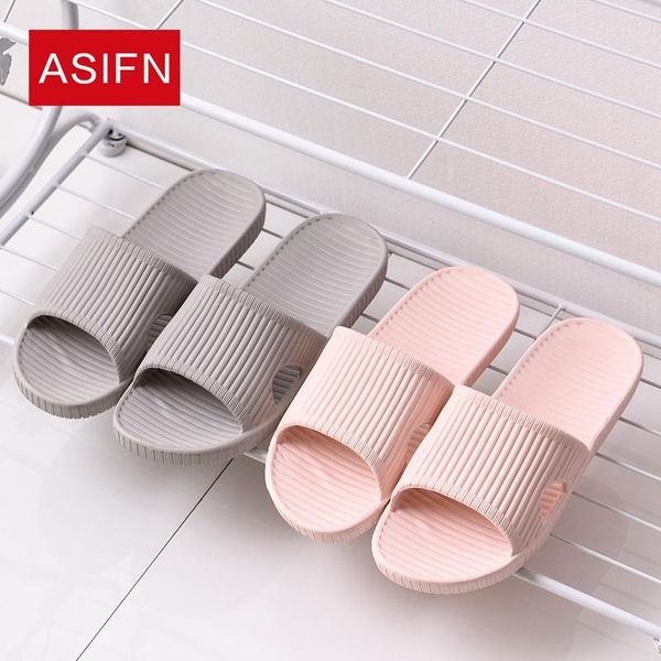 slippers asifn women bathroom men summer flip flops non-slip solid message slides man slipper casual home indoor female sandals, Black
