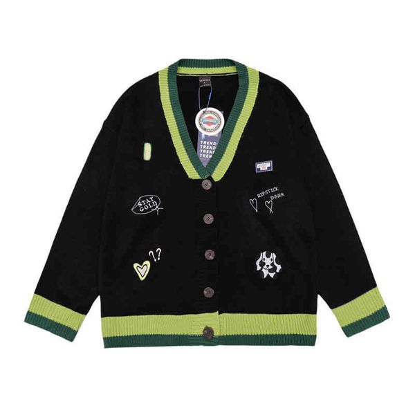 hip hop black sweater embroidery cartoon animal coat autumn winter youthful et ins knitwear casual men cardigan, Black;white
hip hop black sweater embroidery cartoon animal coat autumn winter youthful et ins knitwear casual men cardigan, Black;white