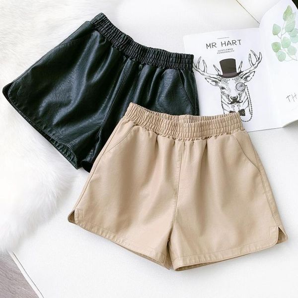 2021autumn&winter korean women simple high waist casual all-match leather shorts elastic wide leg women's, White;black
2021autumn&winter korean women simple high waist casual all-match leather shorts elastic wide leg women's, White;black