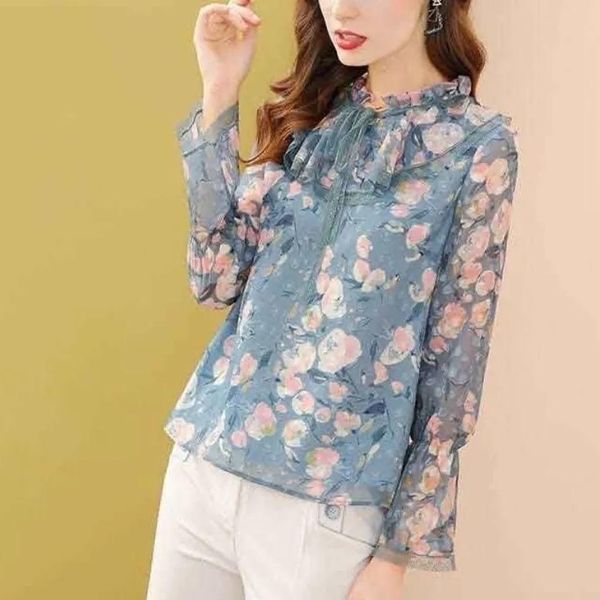 women's blouses & shirts floral chiffon spring 2021 long sleeve loose t-shirt clothes for fall womens, White
women's blouses & shirts floral chiffon spring 2021 long sleeve loose t-shirt clothes for fall womens, White