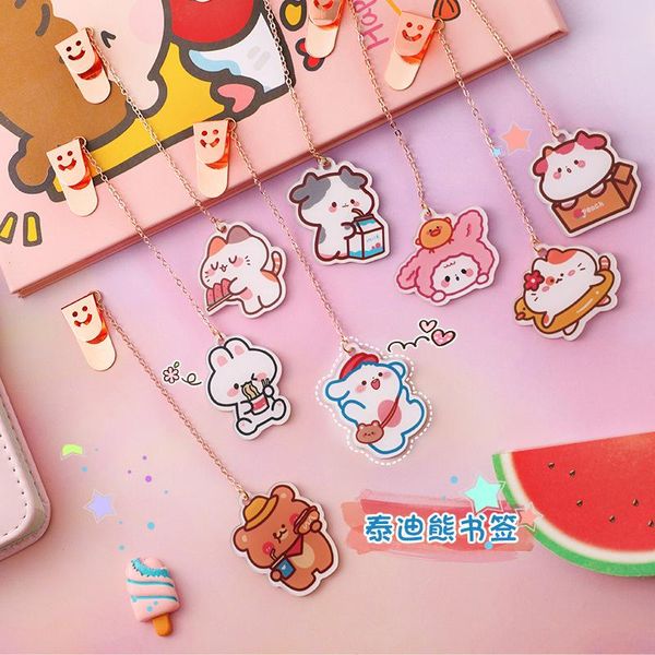 refills 8pcs cartoon bookmark cute teddy bear acrylic pendant page clip student stationery wenchuang gift, Black;red
refills 8pcs cartoon bookmark cute teddy bear acrylic pendant page clip student stationery wenchuang gift, Black;red