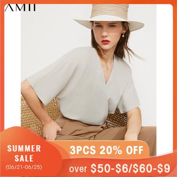 women's blouses & shirts amii minimalism summer blouse offical lady solid vneck loose causal chiffon shirt 12140654, White
women's blouses & shirts amii minimalism summer blouse offical lady solid vneck loose causal chiffon shirt 12140654, White