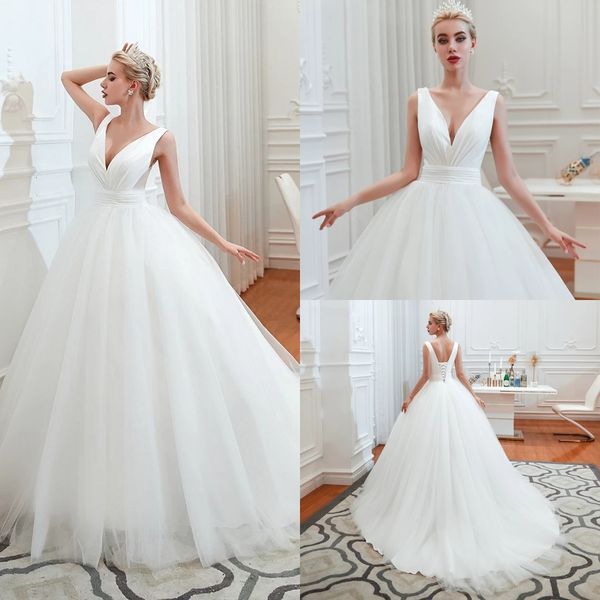 modest satin wedding dress puffy tulles 2021 princess ball gown brides marraige robes de mariée deep v neck coset back plus size bridal dres, White
modest satin wedding dress puffy tulles 2021 princess ball gown brides marraige robes de mariée deep v neck coset back plus size bridal dres, White