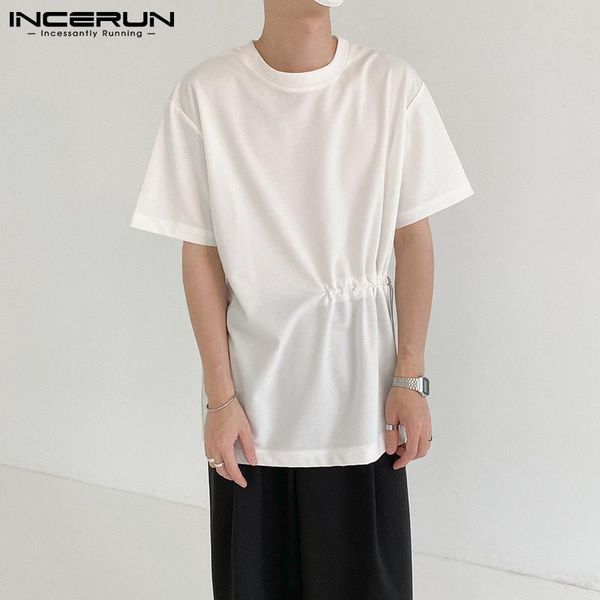 men irregular t shirt solid color breathable o neck 2021 short sleeve tee streetwear fashion casual camisetas s-5xl incerun men's t-sh, White;black
men irregular t shirt solid color breathable o neck 2021 short sleeve tee streetwear fashion casual camisetas s-5xl incerun men's t-sh, White;black