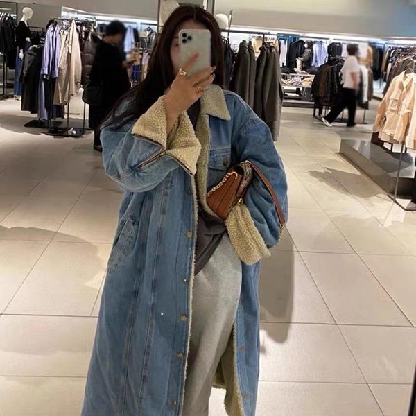 women's wool & blends thick warm long overcoat denim cashmere loose blue black outwear fashion m151
women's wool & blends thick warm long overcoat denim cashmere loose blue black outwear fashion m151
