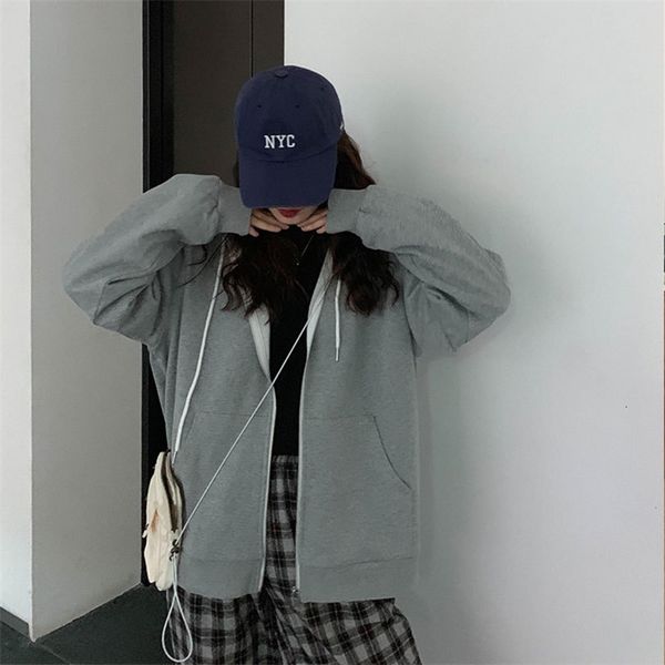 jackets coats 2021 spring autumn student casual hooded jacket women's loose and versatile long sleeve cardigan with velvet qzvc, Black;brown
jackets coats 2021 spring autumn student casual hooded jacket women's loose and versatile long sleeve cardigan with velvet qzvc, Black;brown