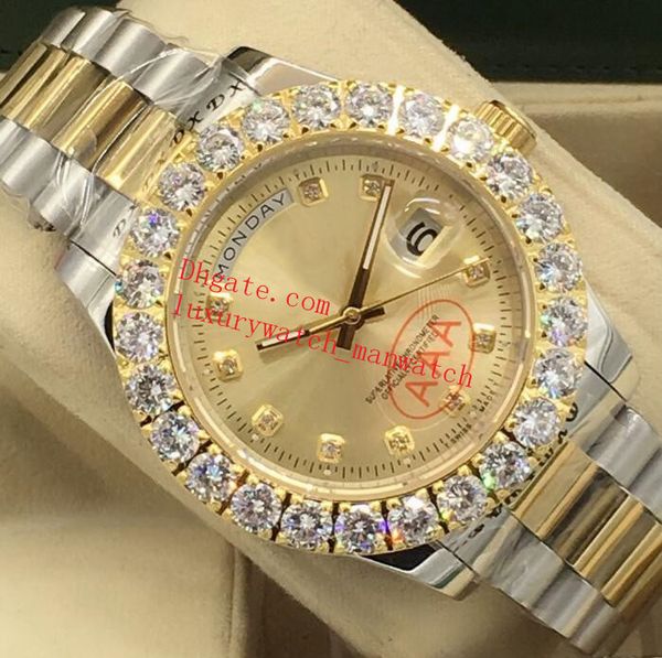 luxury mens watches 44mm mechanical watch white black dial bigger diamond bezel automatic silver jubilee stainless steel bracelet fashion wr, Slivery;brown
luxury mens watches 44mm mechanical watch white black dial bigger diamond bezel automatic silver jubilee stainless steel bracelet fashion wr, Slivery;brown