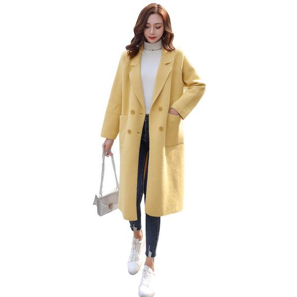 women's trench coats korean version of loose woolen coat female long section yellow winter 2021 a751, Tan;black
women's trench coats korean version of loose woolen coat female long section yellow winter 2021 a751, Tan;black
