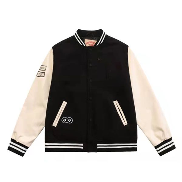 2021 new men's autumn and winter leather sleeve student jacket vintage baseball cloth, Black;brown
2021 new men's autumn and winter leather sleeve student jacket vintage baseball cloth, Black;brown
