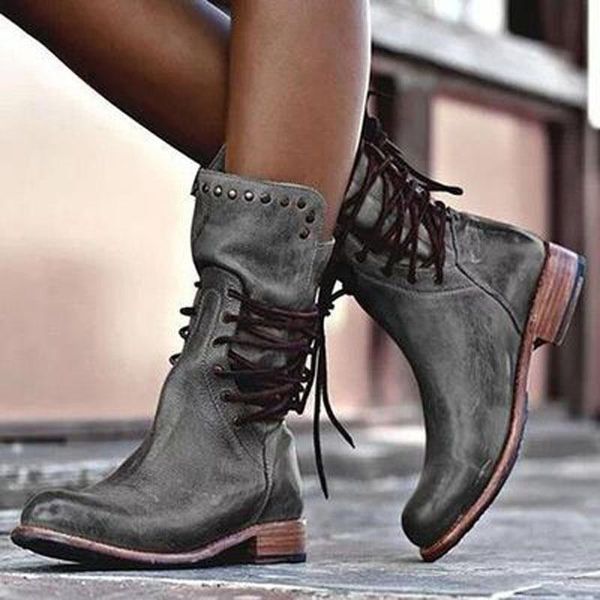 boots siddons winter women leather mid calf lace-up zipper low heel boot rivet short tube shoes fashion female, Black
boots siddons winter women leather mid calf lace-up zipper low heel boot rivet short tube shoes fashion female, Black