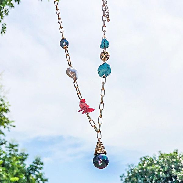 chains say hello synthetic blue turquoises glass bead imitation pearl pendant necklace irregular female party fashion jewelry, Silver
chains say hello synthetic blue turquoises glass bead imitation pearl pendant necklace irregular female party fashion jewelry, Silver