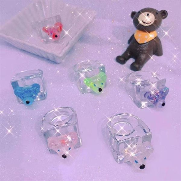 wedding rings for women transparent white resin square ring cute glitter bear candy color index finger anel party gift jewelry, Slivery;golden
wedding rings for women transparent white resin square ring cute glitter bear candy color index finger anel party gift jewelry, Slivery;golden