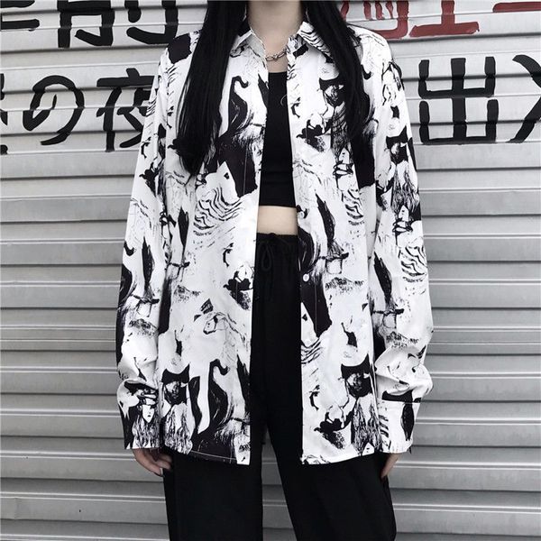 vintage clothes womens shirt ink painting blouses for women long sleeve street style spring 2021 womens clothing, White
vintage clothes womens shirt ink painting blouses for women long sleeve street style spring 2021 womens clothing, White
