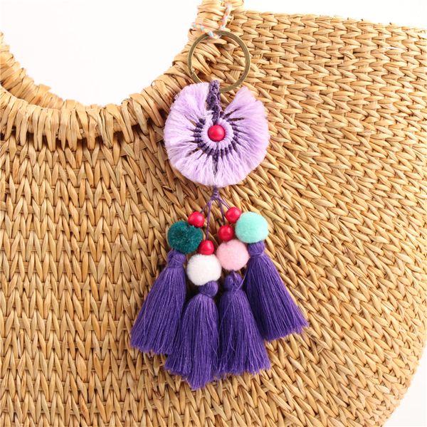 10pcpurple green tassel with pompons bag charms bohemia keychains for women jewelry, Silver
10pcpurple green tassel with pompons bag charms bohemia keychains for women jewelry, Silver