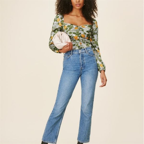 summer women's casual printed square collar long sleeve button-decorated slim shirt 210430, White
summer women's casual printed square collar long sleeve button-decorated slim shirt 210430, White