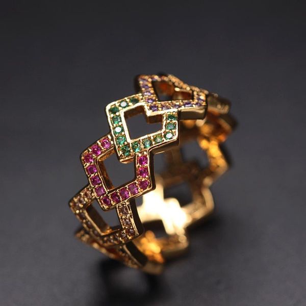 wedding rings multi color geometry for women full pave colorful cubic zircons stone rainbow bridal finger ring jewelry 2021 size 6,7,8,9, Slivery;golden
wedding rings multi color geometry for women full pave colorful cubic zircons stone rainbow bridal finger ring jewelry 2021 size 6,7,8,9, Slivery;golden