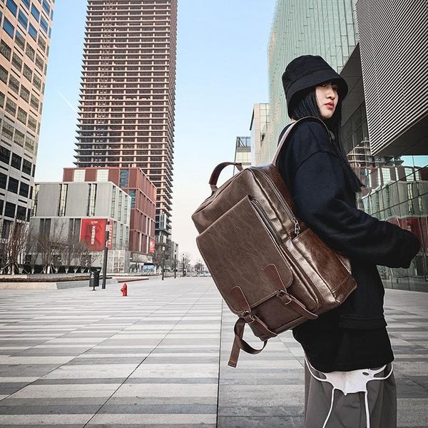 backpack business 2021 waterproof men pu fashion trend retro school bag pure color simple and versatile
backpack business 2021 waterproof men pu fashion trend retro school bag pure color simple and versatile