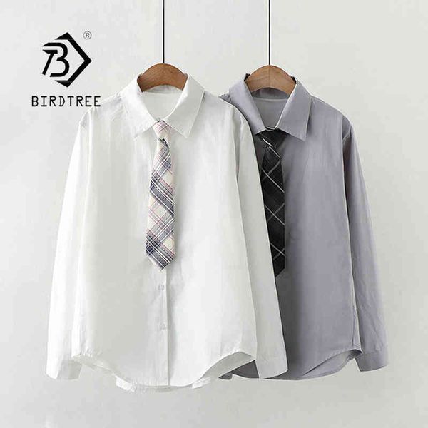 spring new women full sleeve cotton white blouse with plaid tie girl bf style jk shirt have pockets solid autumn t1130 210430
spring new women full sleeve cotton white blouse with plaid tie girl bf style jk shirt have pockets solid autumn t1130 210430