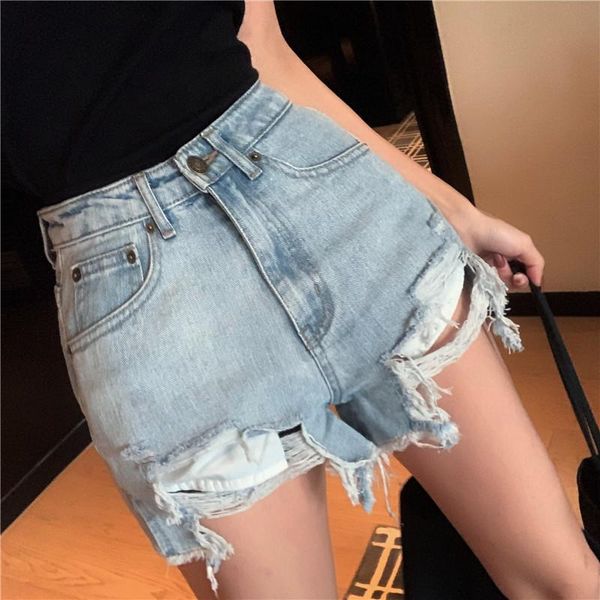 women's jeans 2021 summer female cotton denim shorts fashion lady high waist vintage worn out wash splits at side women short pants, Blue
women's jeans 2021 summer female cotton denim shorts fashion lady high waist vintage worn out wash splits at side women short pants, Blue