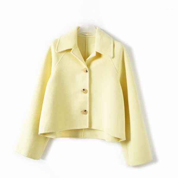 women's short coat single breasted loose woolen jacket high-end elegance outwear 2021 early spring wool & blends, Black
women's short coat single breasted loose woolen jacket high-end elegance outwear 2021 early spring wool & blends, Black