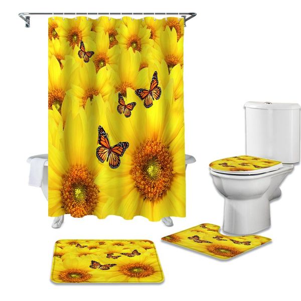 shower curtains yellow sunflower butterfly plant flowers curtain sets non-slip rugs toilet lid cover and bath mat bathroom set
shower curtains yellow sunflower butterfly plant flowers curtain sets non-slip rugs toilet lid cover and bath mat bathroom set