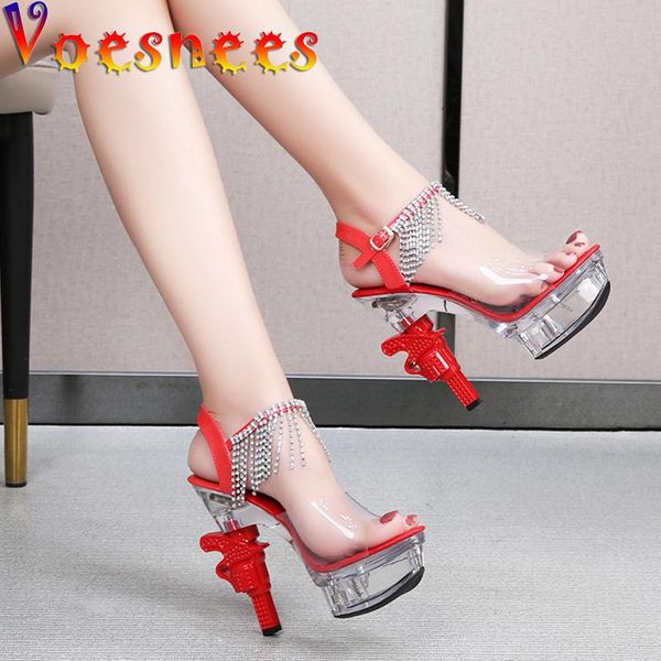 voesnees 2021 women's sandals transparent solid color elegant ladies shoes 14cm high heel platform rhinestone wedding dress, Black
voesnees 2021 women's sandals transparent solid color elegant ladies shoes 14cm high heel platform rhinestone wedding dress, Black