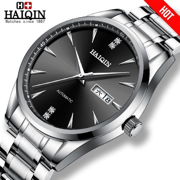 wristwatches haiqin simple men's watch stainless steel automatic blue face clock business sports machinery men for watches relogio masc, Slivery;brown
wristwatches haiqin simple men's watch stainless steel automatic blue face clock business sports machinery men for watches relogio masc, Slivery;brown