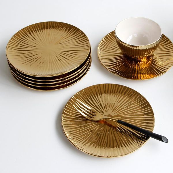dishes & plates golden stroke ceramic plate simplicity western steak restaurant serving tray dining table main course kitchen tableware
dishes & plates golden stroke ceramic plate simplicity western steak restaurant serving tray dining table main course kitchen tableware