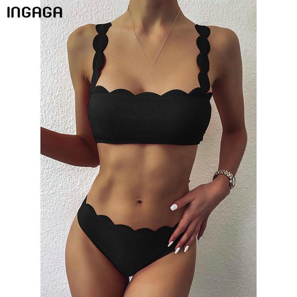ingaga push up bikinis 2021 swimsuits scalloped edge swimwear women black bandeau bathing suit solid biquini beach wear, White;black
ingaga push up bikinis 2021 swimsuits scalloped edge swimwear women black bandeau bathing suit solid biquini beach wear, White;black