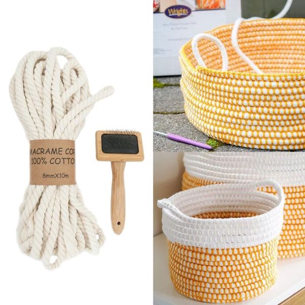decorative objects & figurines 10m 8mm macrame rope twisted string cotton cord thread and slicker brush for diy craft wall art plant hangers
decorative objects & figurines 10m 8mm macrame rope twisted string cotton cord thread and slicker brush for diy craft wall art plant hangers