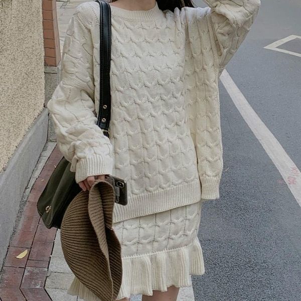 knitting 2 piece sets women's outfits oversized solid o-neck medium long pullover sweaters wrapping ruffles knitted mini skirts tracksu, Gray
knitting 2 piece sets women's outfits oversized solid o-neck medium long pullover sweaters wrapping ruffles knitted mini skirts tracksu, Gray
