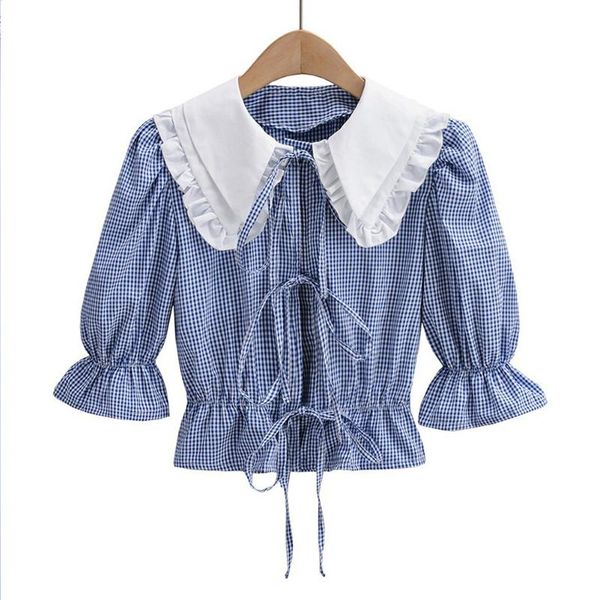 women's blouses & shirts summer double doll collar tied fashion trendy shirt, White
women's blouses & shirts summer double doll collar tied fashion trendy shirt, White