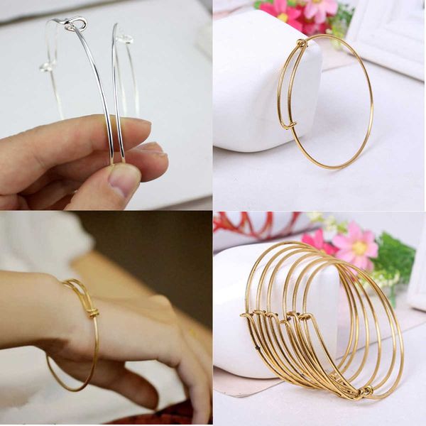5-20pcs silver plated charm bangle expandable adjustable wire bracelet adjustable black bangles for women diy jewelry making q0719
5-20pcs silver plated charm bangle expandable adjustable wire bracelet adjustable black bangles for women diy jewelry making q0719