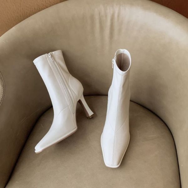 size 33-40 high heel boots women strange heel zipper women ankle boots fashion winter shoes women footwear, Black
