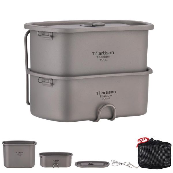 tiartisan arrival titanium outdoor camping cookware pot set 750ml+450ml military canteen lunch box and army water cup ta8751 bottle
tiartisan arrival titanium outdoor camping cookware pot set 750ml+450ml military canteen lunch box and army water cup ta8751 bottle