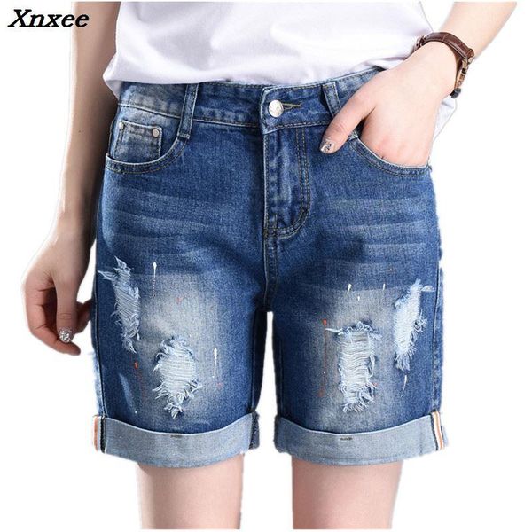 women's shorts summer denim straight loose hole jeans fashion casual women short with pockets plus size xnxee, White;black
women's shorts summer denim straight loose hole jeans fashion casual women short with pockets plus size xnxee, White;black
