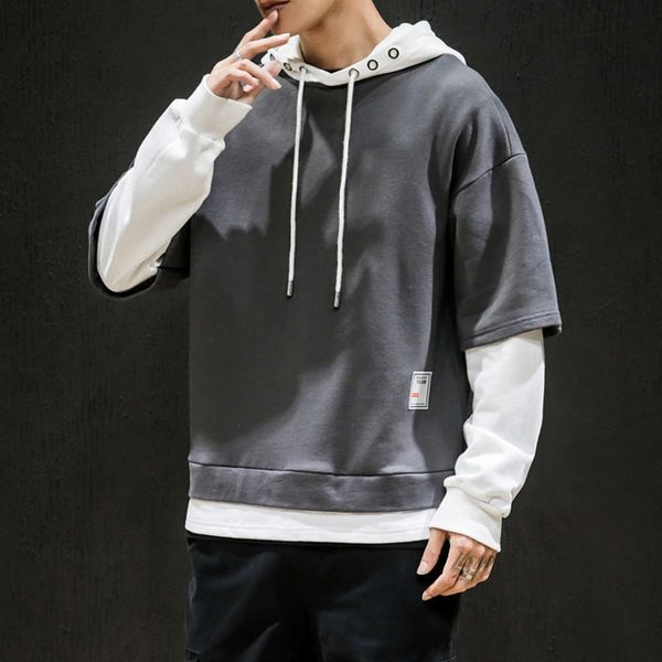 men's hoodies & sweatshirts sweater and autumn fashion brand stitched hooded large loose long sleeve fake two piece f0u7, Black
men's hoodies & sweatshirts sweater and autumn fashion brand stitched hooded large loose long sleeve fake two piece f0u7, Black