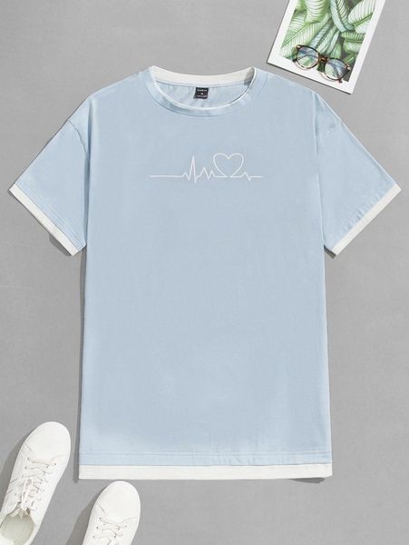 men heart print contrast trim tee y5jd#, White;black
men heart print contrast trim tee y5jd#, White;black