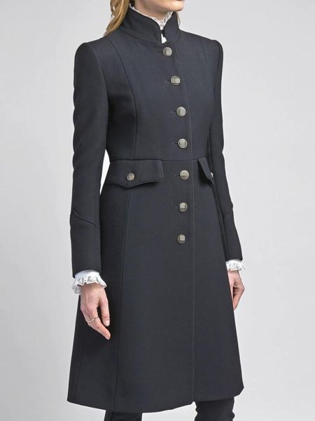 women's wool & blends autumn winter stand collar woolen coats 2021 elegant navy wind style single breasted slim a word mid length overc, Black
women's wool & blends autumn winter stand collar woolen coats 2021 elegant navy wind style single breasted slim a word mid length overc, Black
