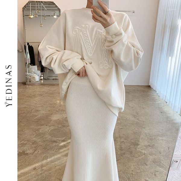 yedinas vintage embroidery letter sweater women winter fleece pullover oversside laides fashion loose sweaters korean jumper women's, White;black
yedinas vintage embroidery letter sweater women winter fleece pullover oversside laides fashion loose sweaters korean jumper women's, White;black