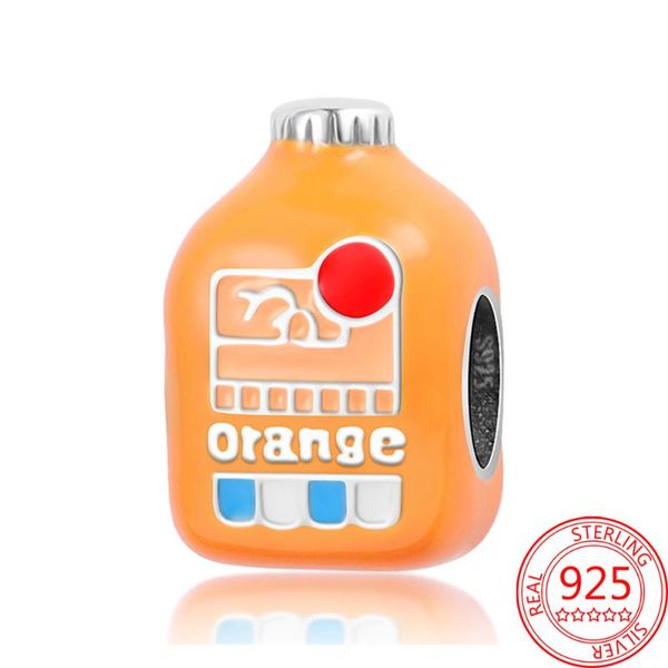 other s925 sterling silver enamel yellow square orange juice charm fit original 3mm bracelet