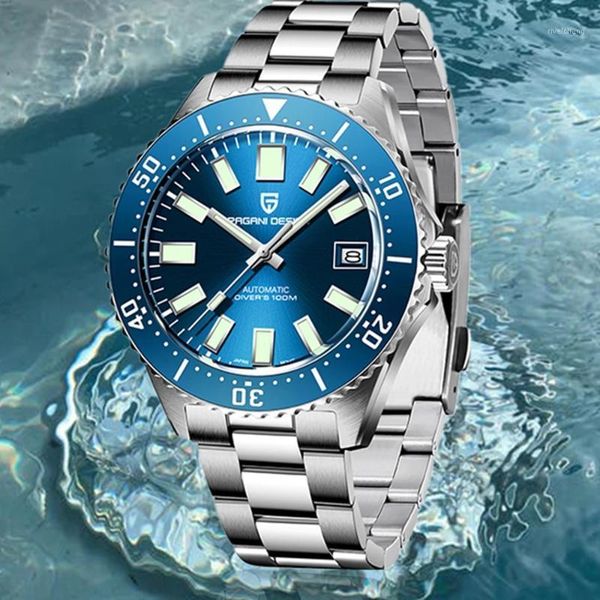 men's automatic mechanical watch nh35 luxury sapphire glass waterproof 100m brand stainless steel wristwatches, Slivery;brown
men's automatic mechanical watch nh35 luxury sapphire glass waterproof 100m brand stainless steel wristwatches, Slivery;brown