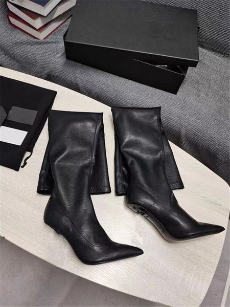 winter letters heels designer boots 9.5 cm stiletto original quality thigh high boot women canister fabrics stretch velvet neri crystal shee, Black
winter letters heels designer boots 9.5 cm stiletto original quality thigh high boot women canister fabrics stretch velvet neri crystal shee, Black